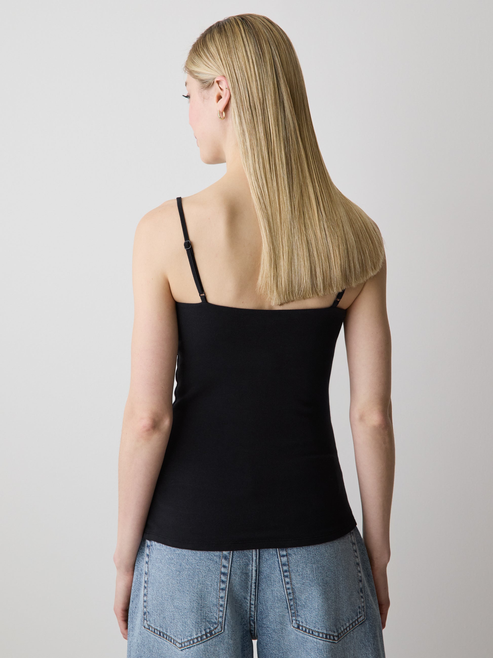 Knit Tank Top Bodycon Fit Adjustable Straps