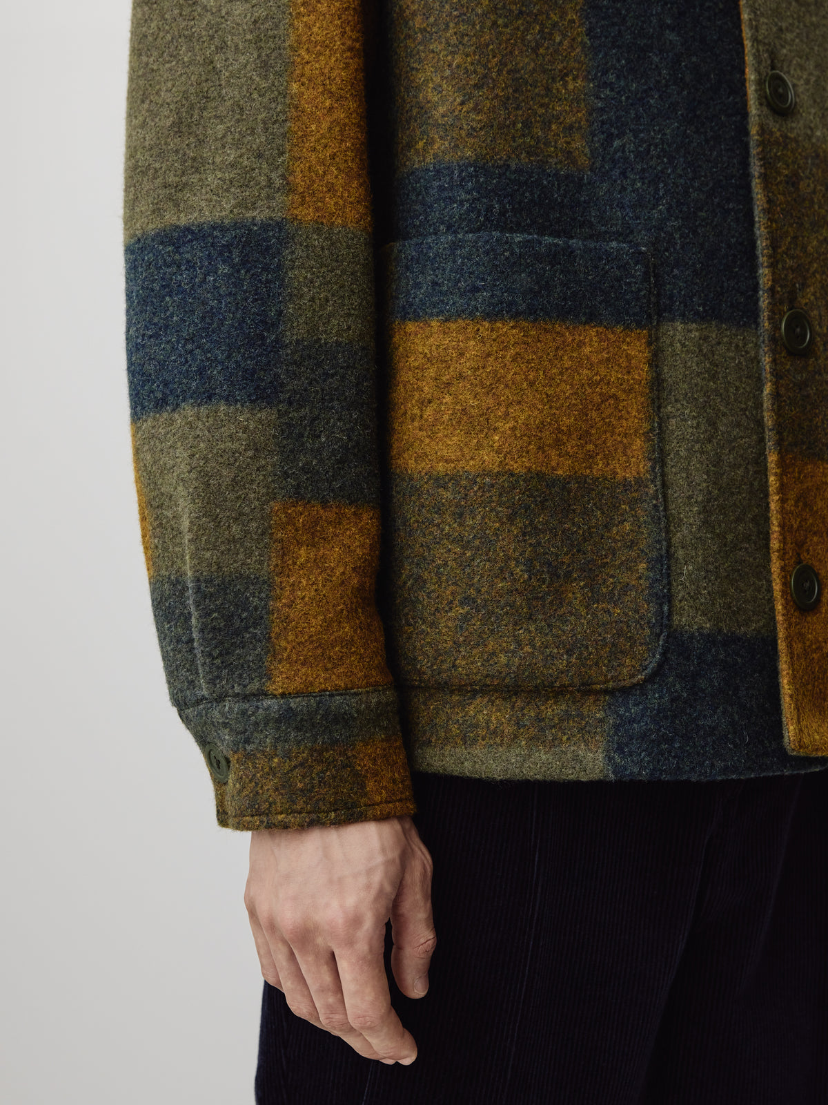 Men’s Wool Blend Knit Outerwear Jacket Plaid