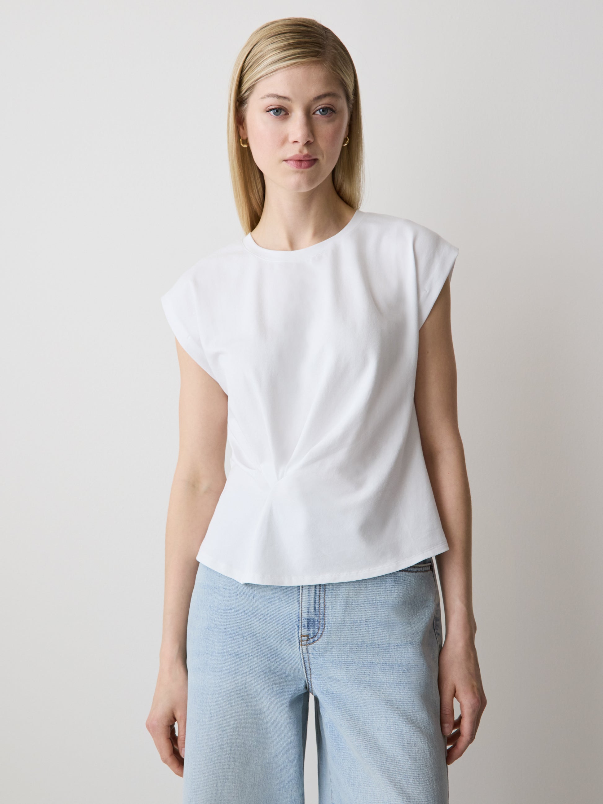 Knit Blouse Organic Cotton Extended Sleeve