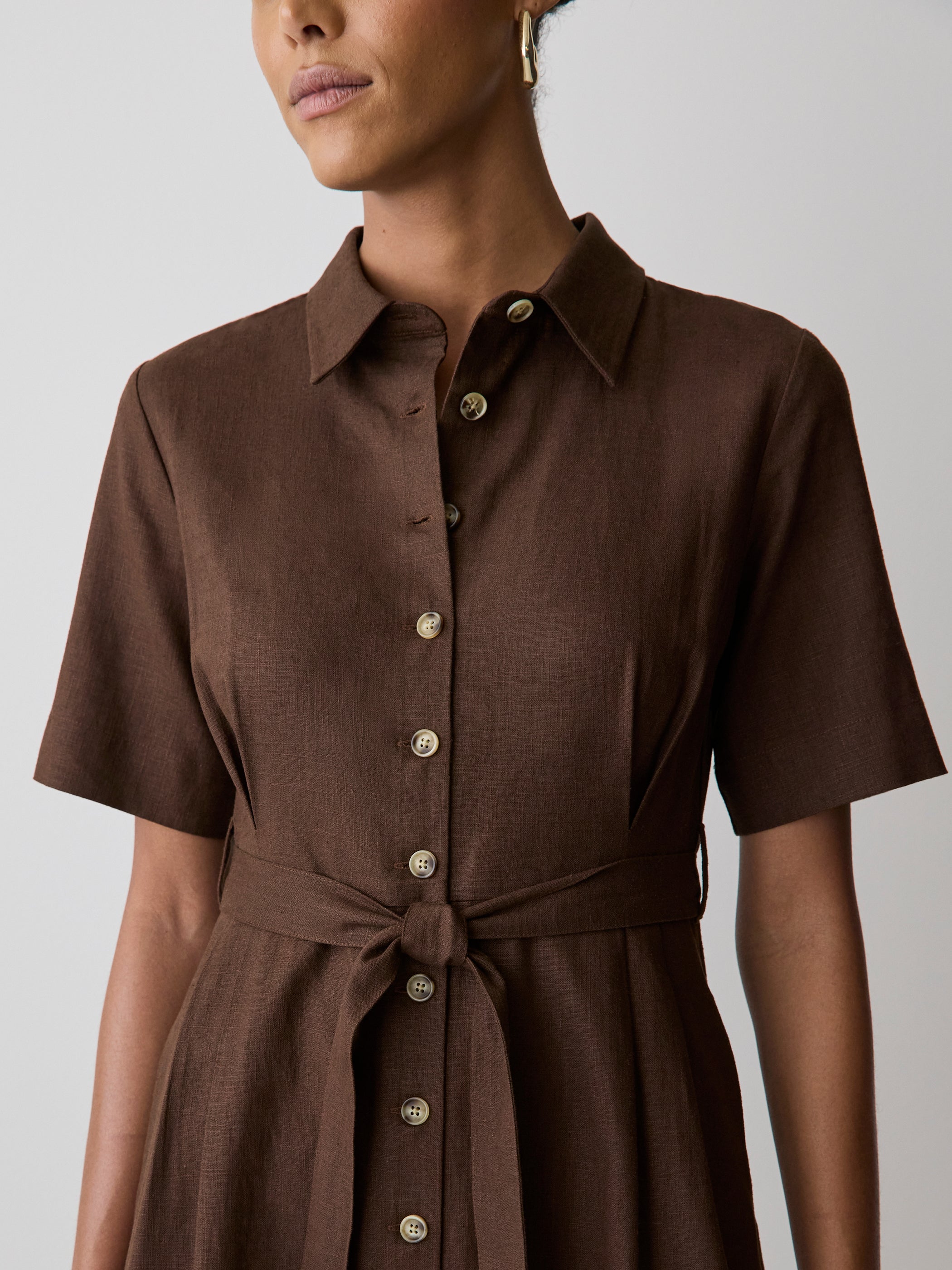 ワンピース WIRROW stand collar shirt dress Crepe Collar-Stand Shirt Dress in Dresses & Skirts | Vince
