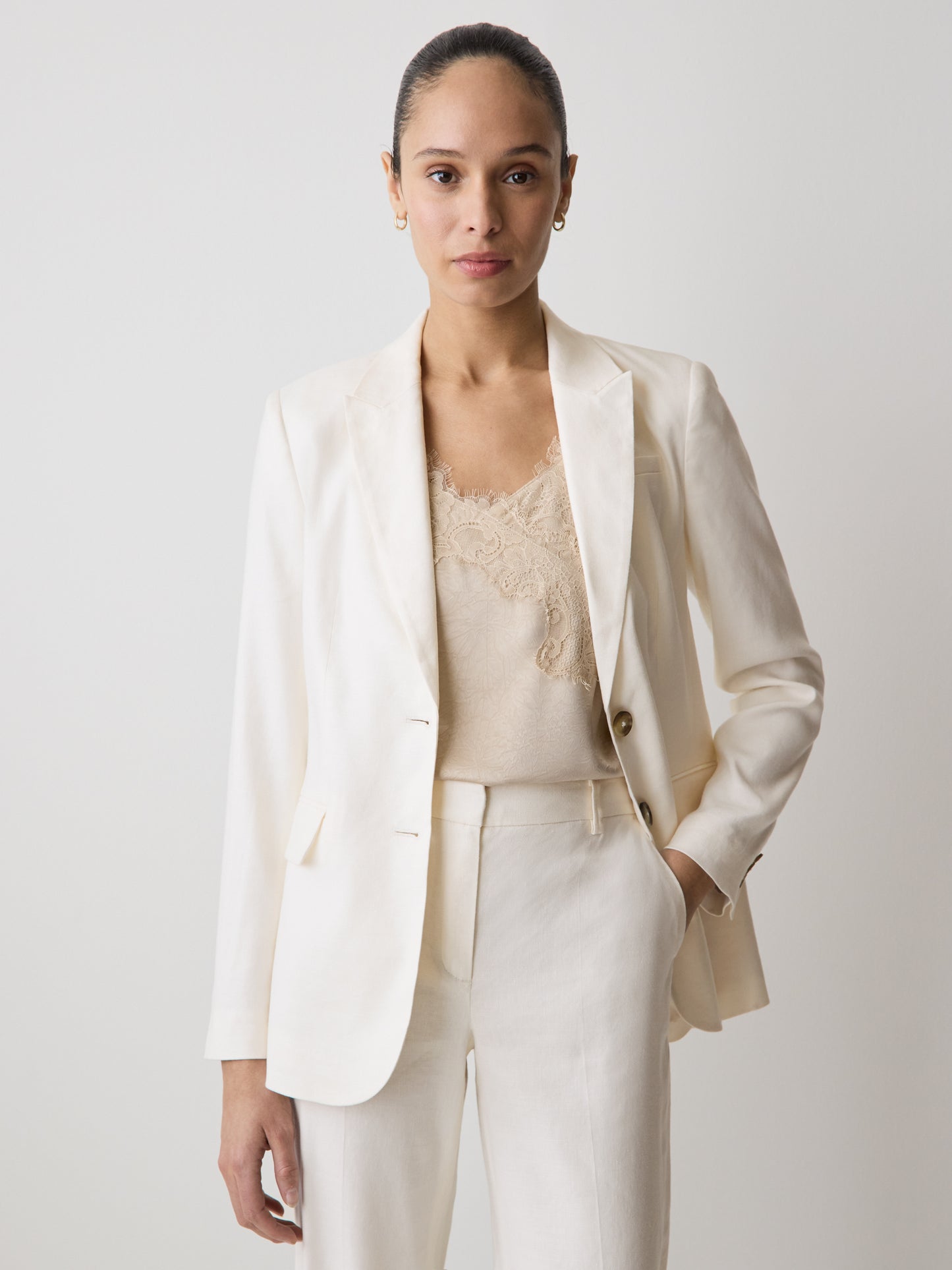 Linen-Blend Blazer