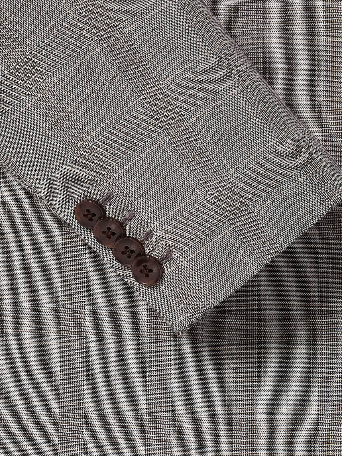 Slim-Fit Checkered Grey Suit Blazer