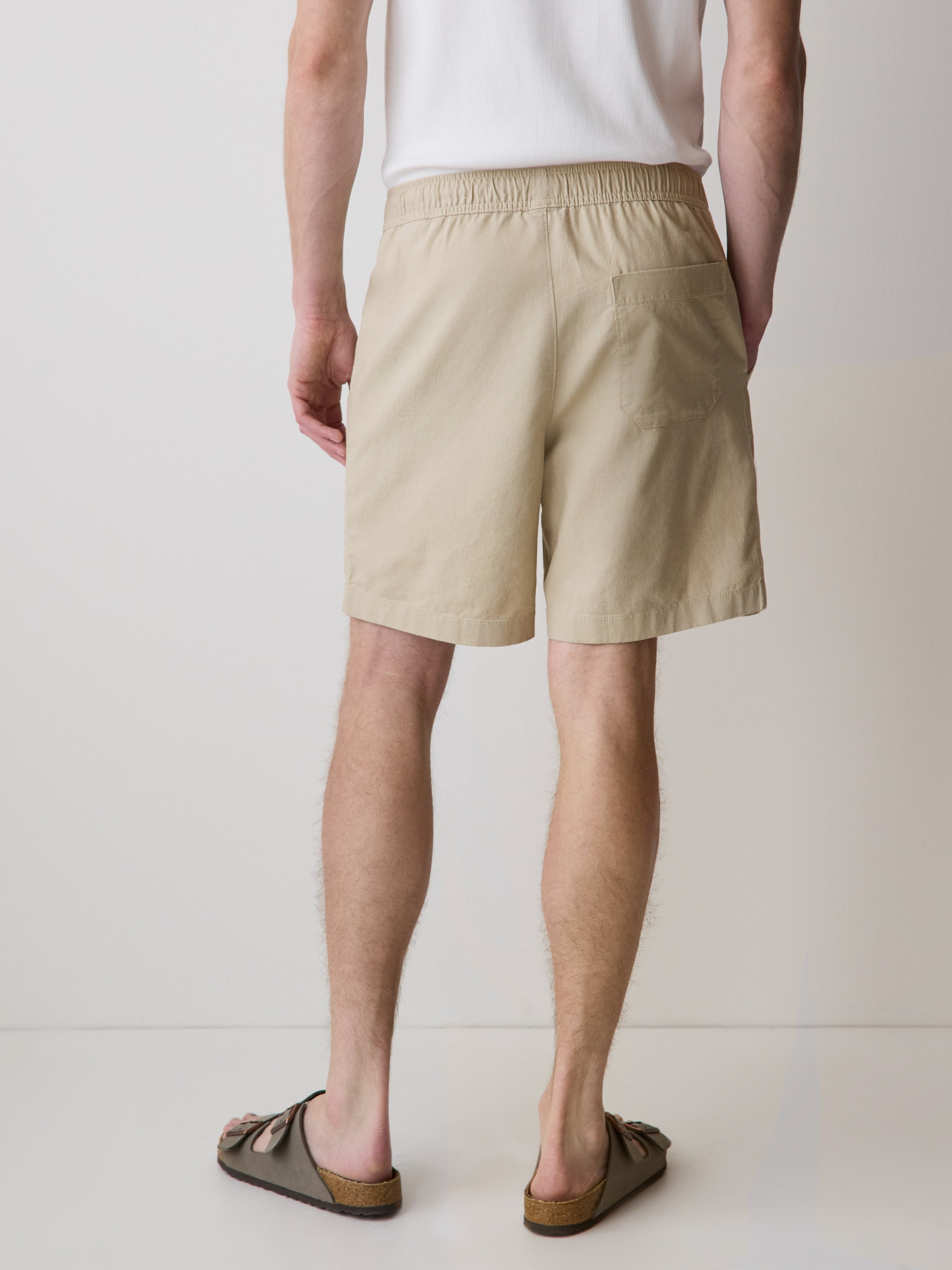Linen-Blend Shorts with Elastic Waistband