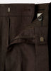 Linen-Blend Tapered-Leg Pleated Pant