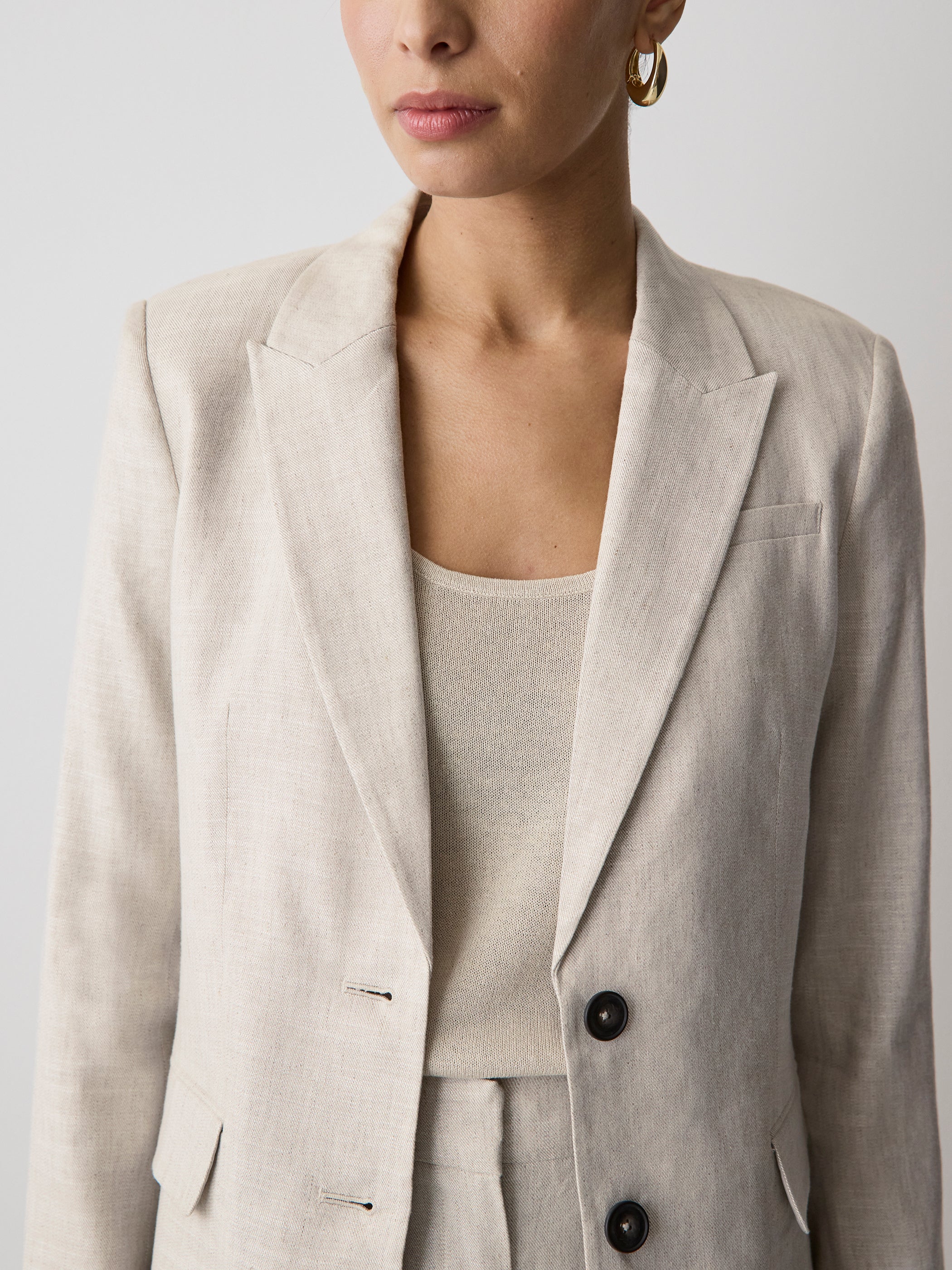 Linen-Blend Blazer