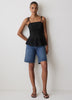 Woven Cotton Peplum Top