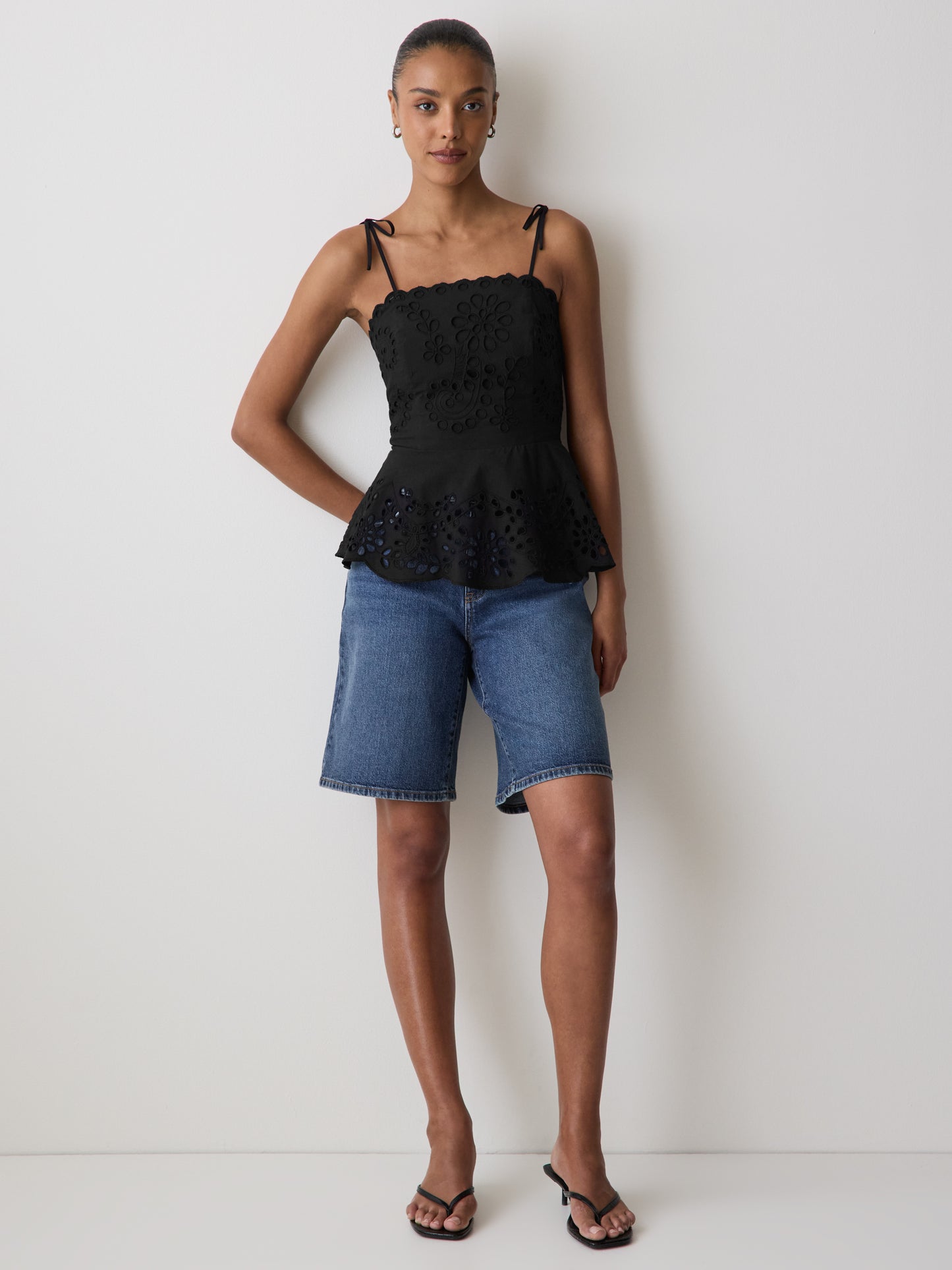 Woven Cotton Peplum Top