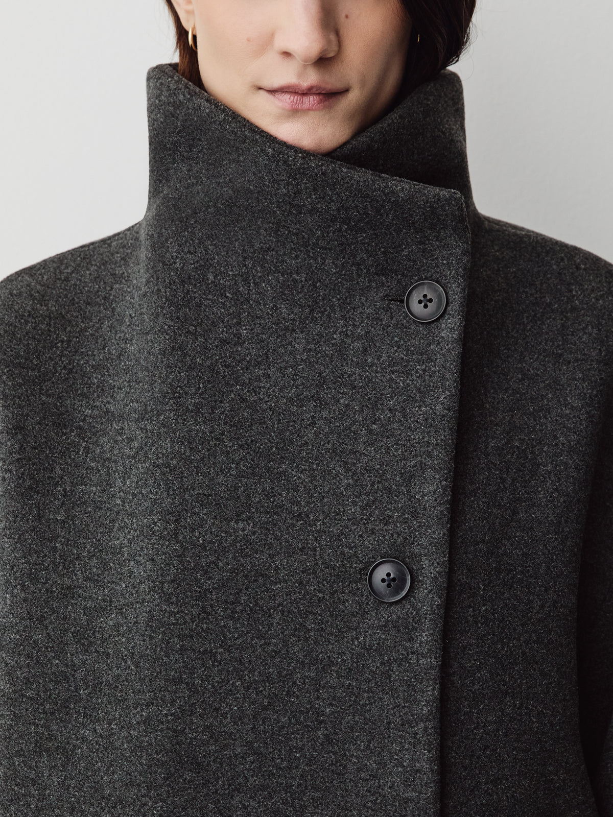 Wool-Blend Funnel-Neck Jacket