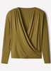 Long-Sleeve Top with Wrap Neckline