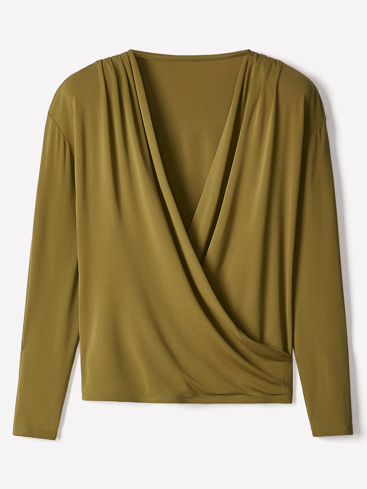 Long-Sleeve Top with Wrap Neckline