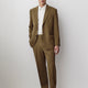 Mens Straight Fit Wool Blend Pant Burnt Moss
