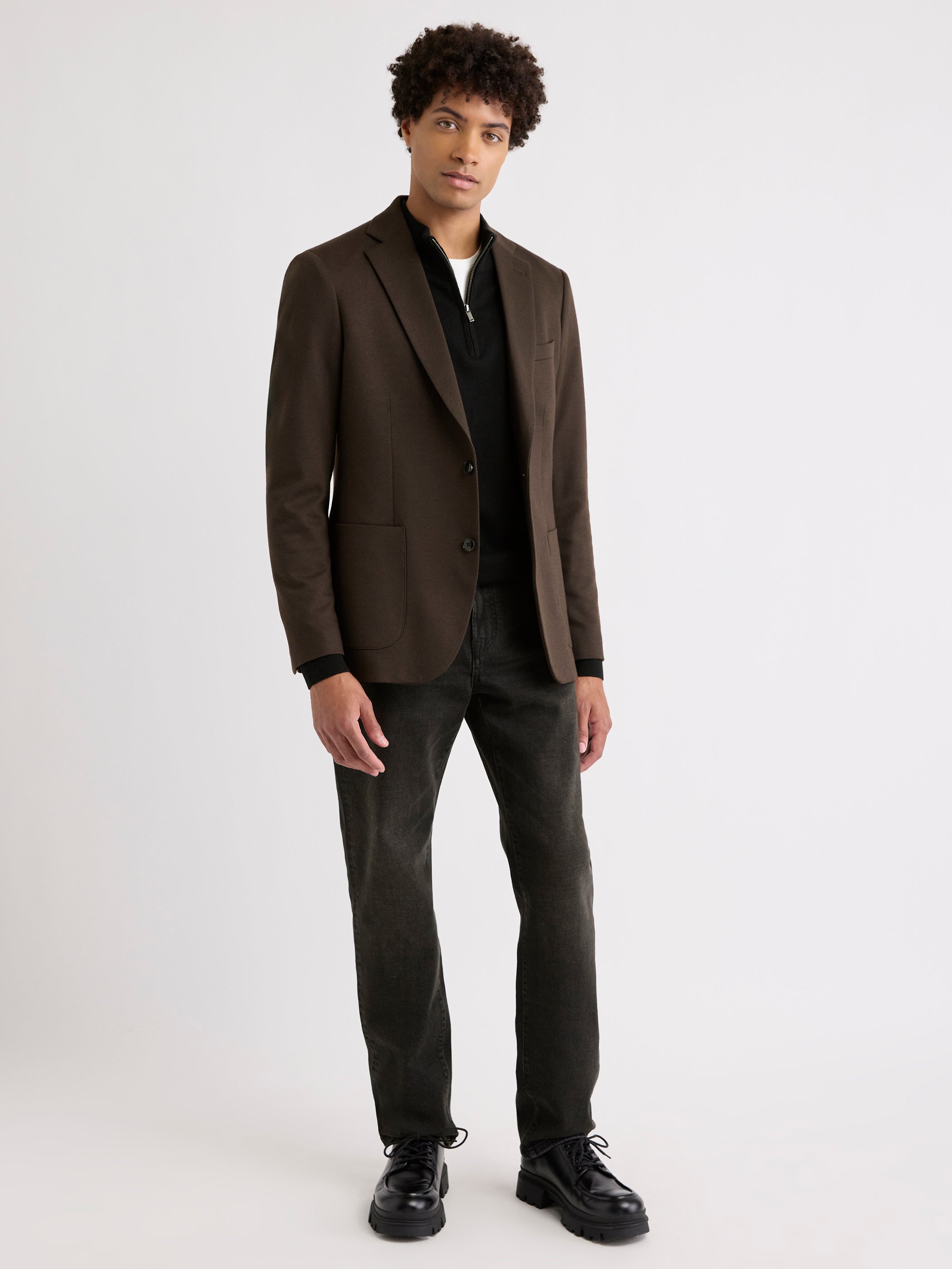 Slim-Fit Knit Blazer