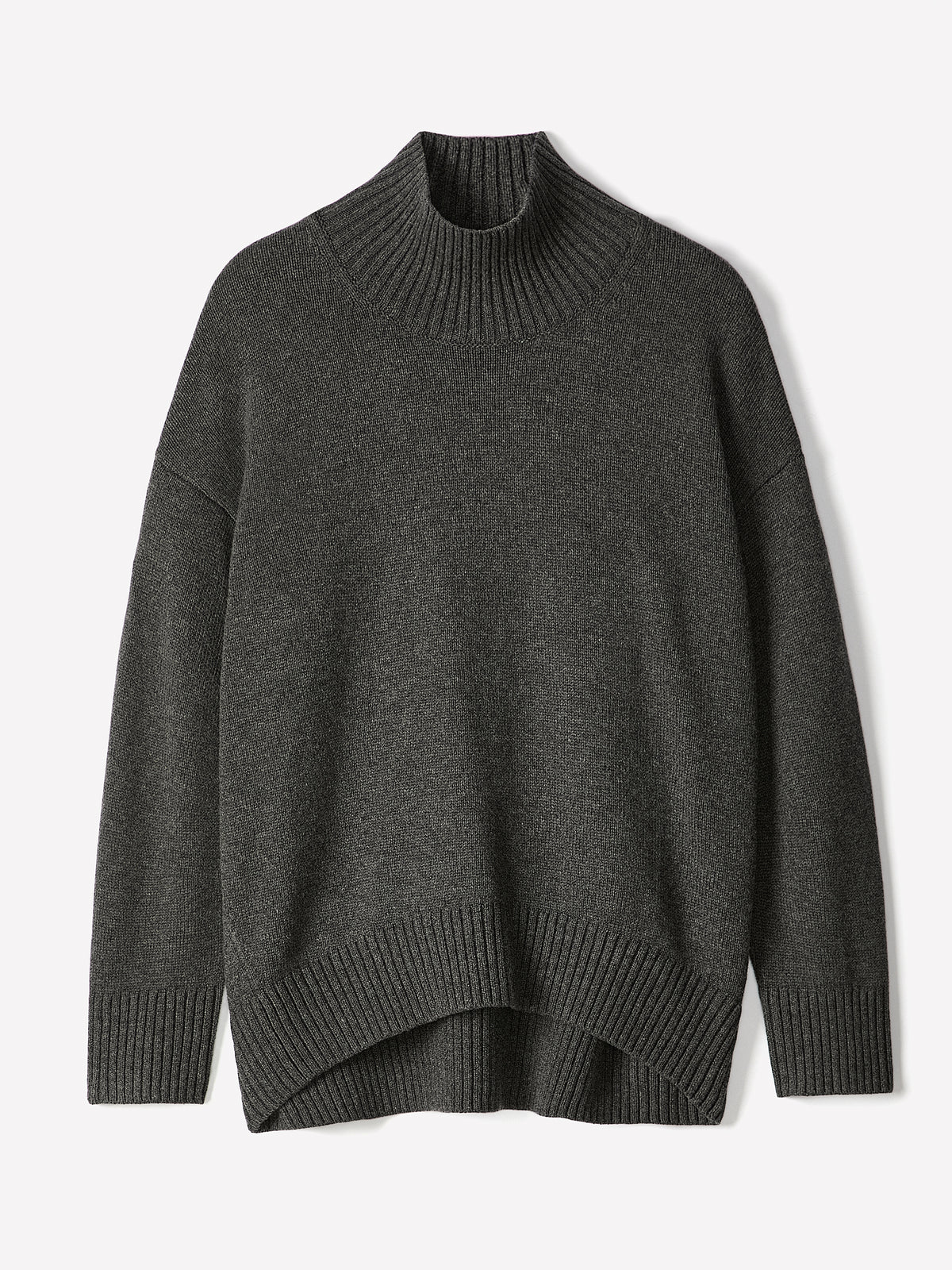 Long-Sleeve Mock-Neck Merino-Blend Sweater