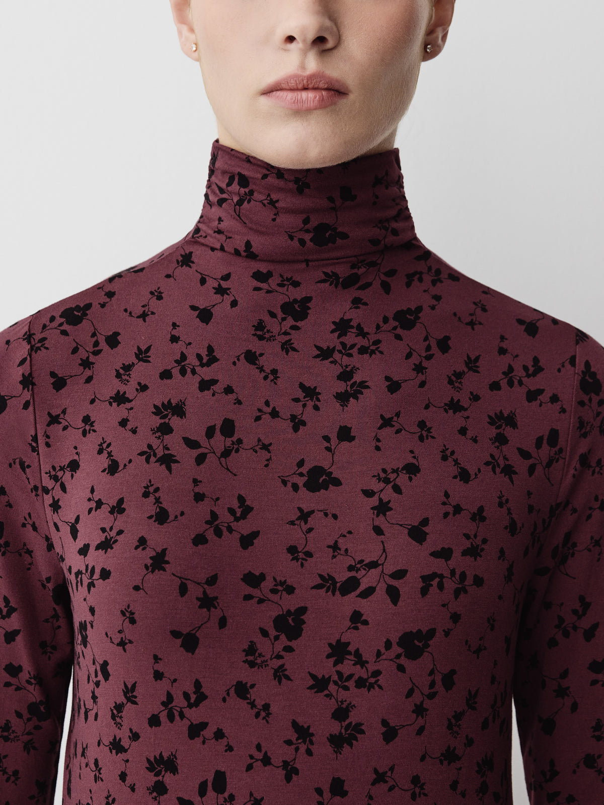 Long-Sleeve Mock-Neck Top