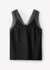 Sleeveless V-Neck Blouse with Sheer Straps