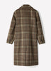 Woven Wool Blend Double-Breasted Long Coat