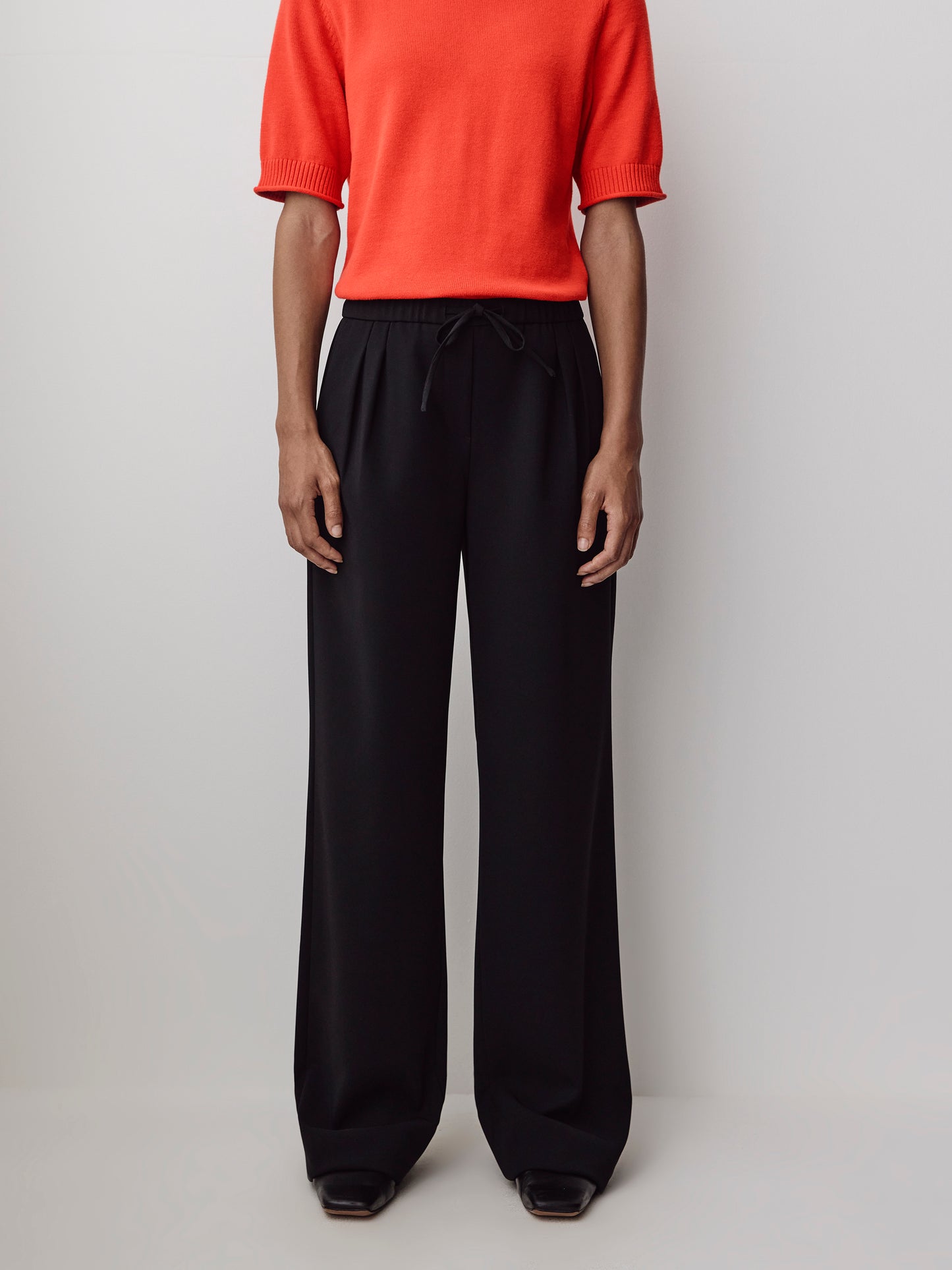 Pull-On Mid-Rise Wide-Leg Pant