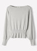 Ladies Knit Sweater Cinched Waist Boat Neck Cotton Blend