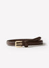 Slim Leather Belt with Square Buckle