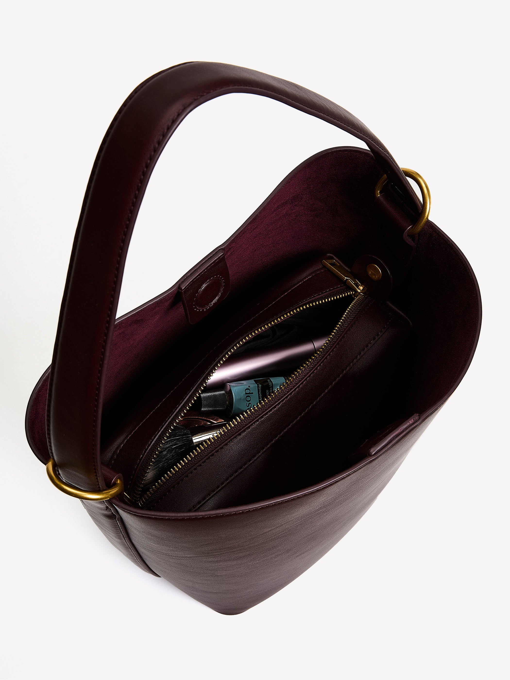 Faux Leather Bucket Bag