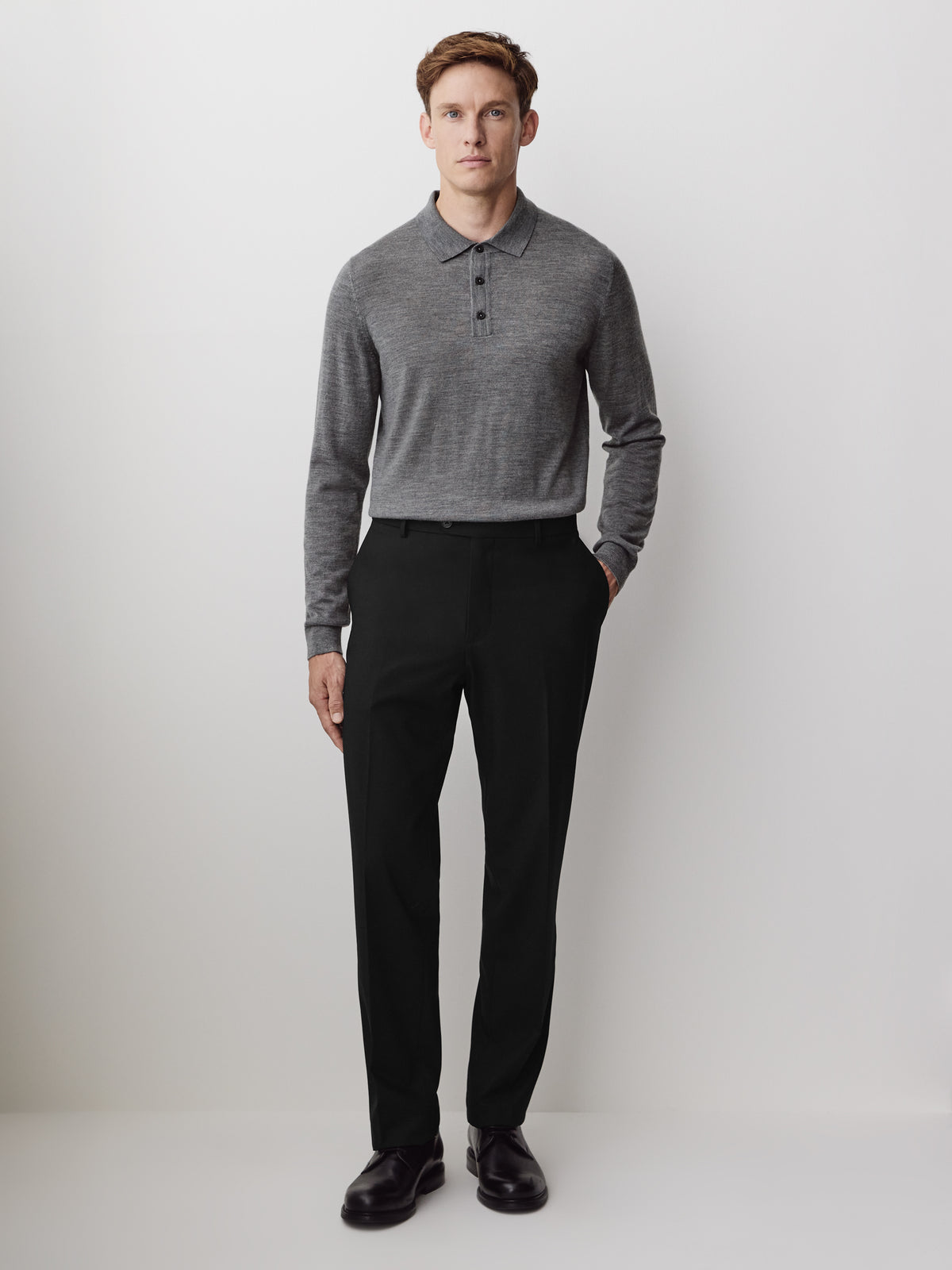 Tailored-Leg Wool-Blend Pant
