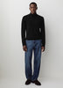 Long Sleeve Mock Neck Pullover Sweater Cotton Blend