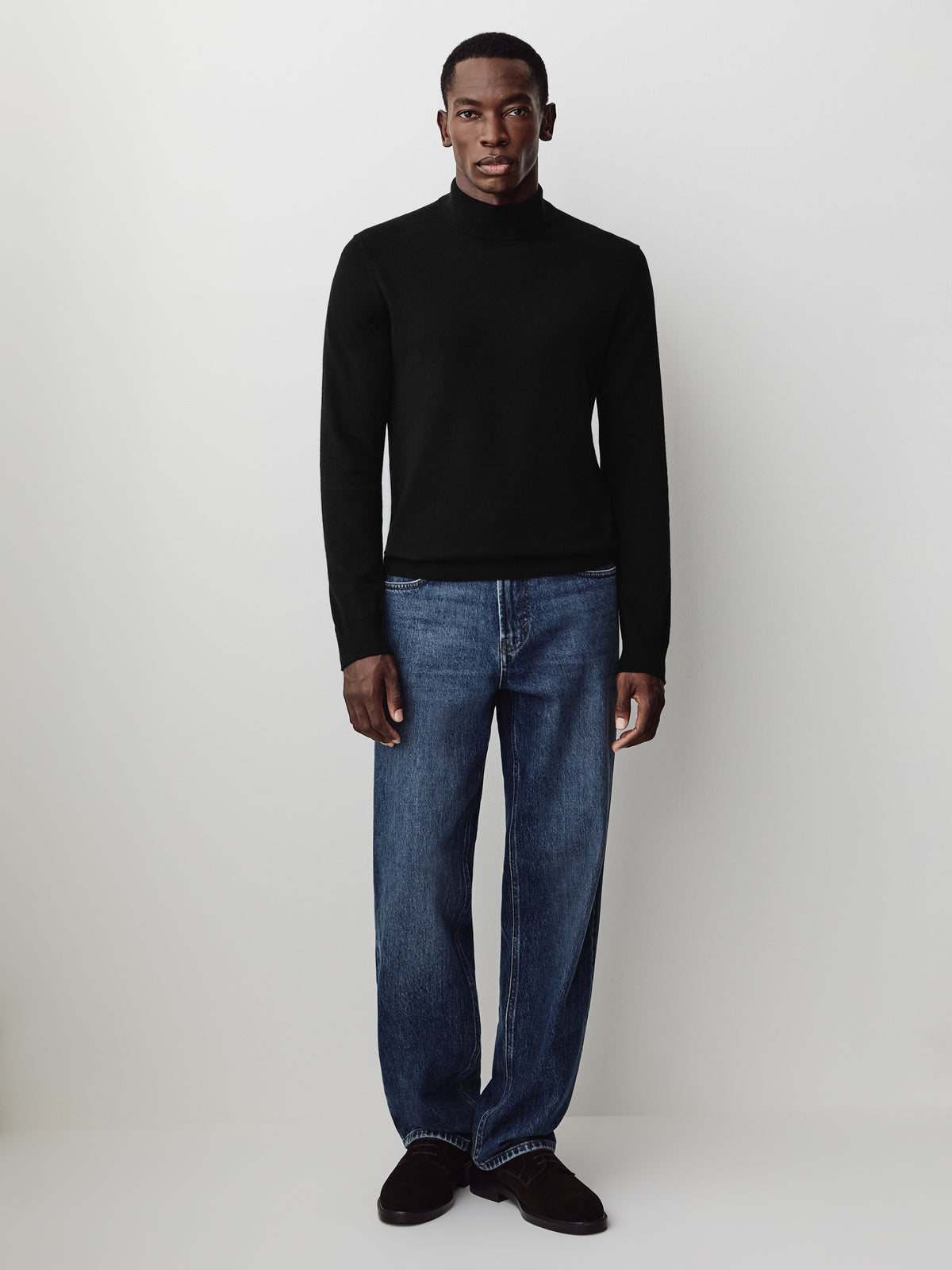 Long Sleeve Mock Neck Pullover Sweater Cotton Blend