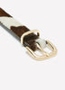 Leather Belt with Cow Print Pattern