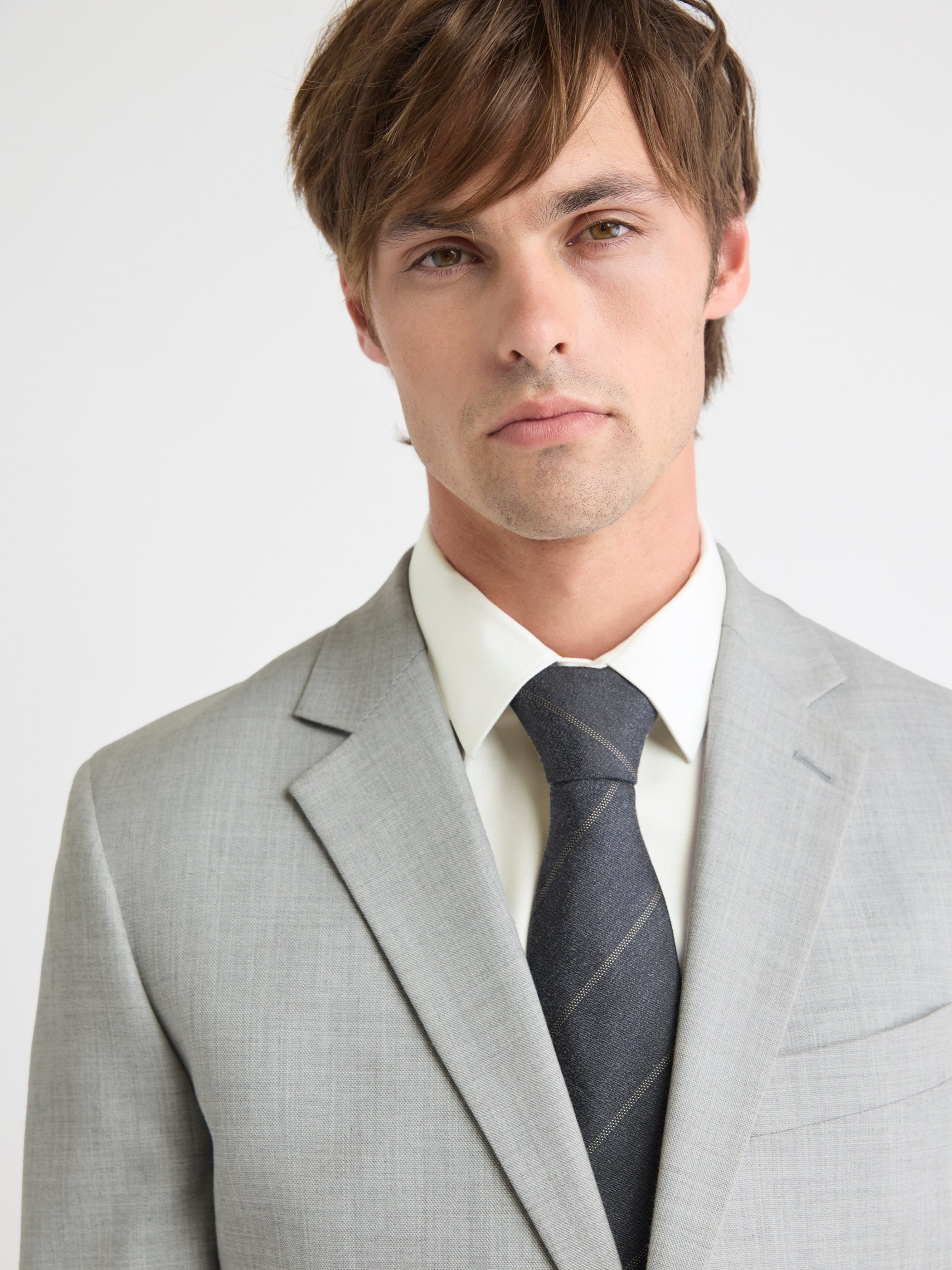 Charcoal Wide Tie with Stripes