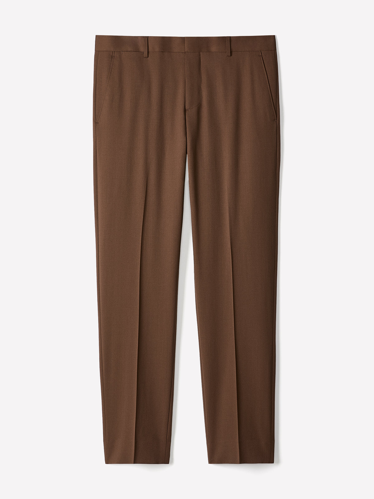 Tailored-Leg Rust Wool Suit Pant