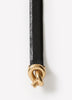 Slim Fit Leather Belt with Knotted Buckle