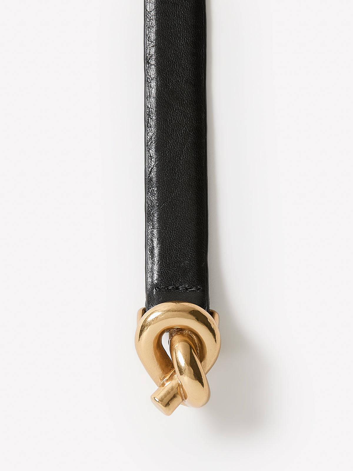 Slim Fit Leather Belt with Knotted Buckle