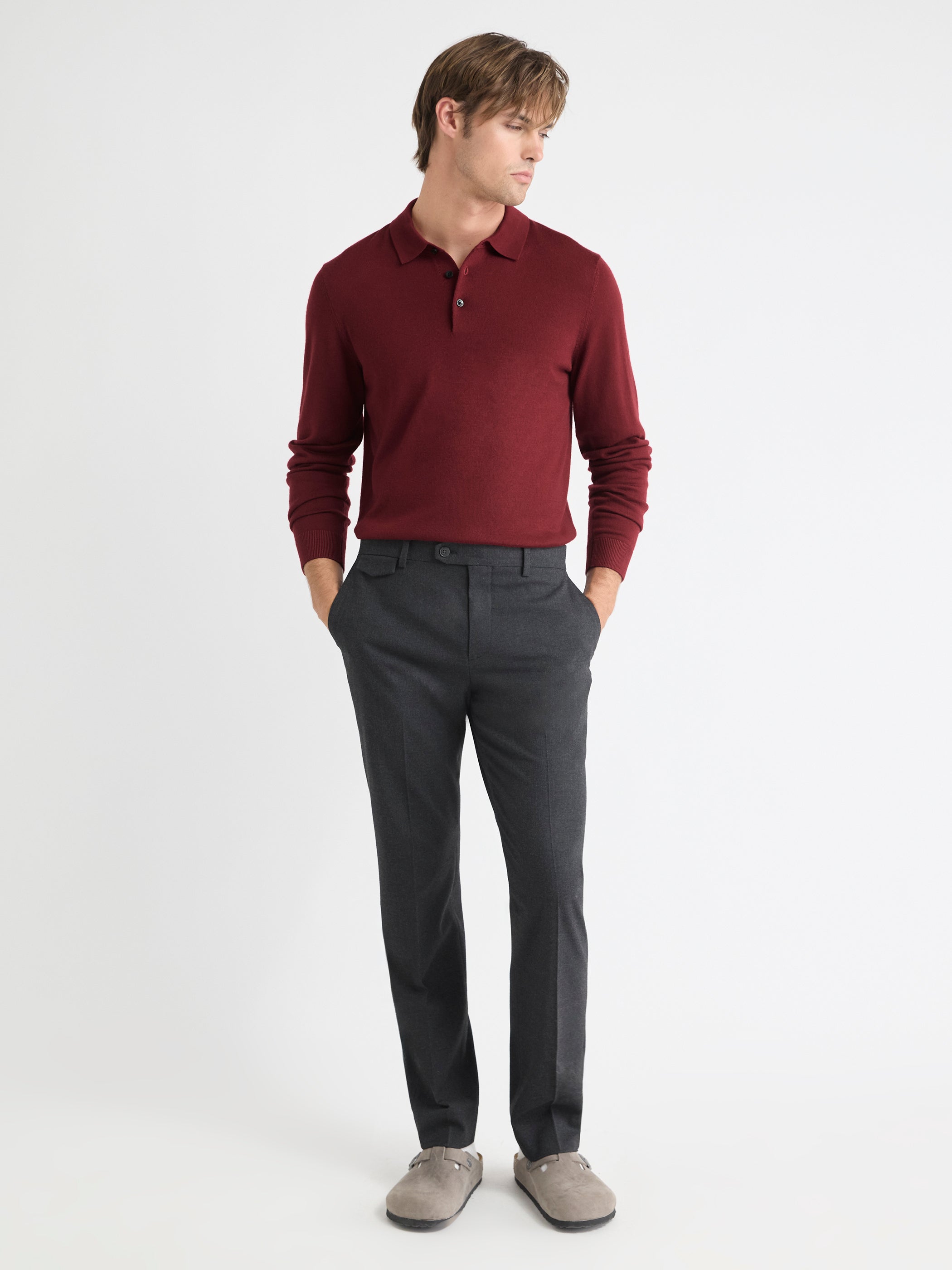 Merino Wool Polo Sweater