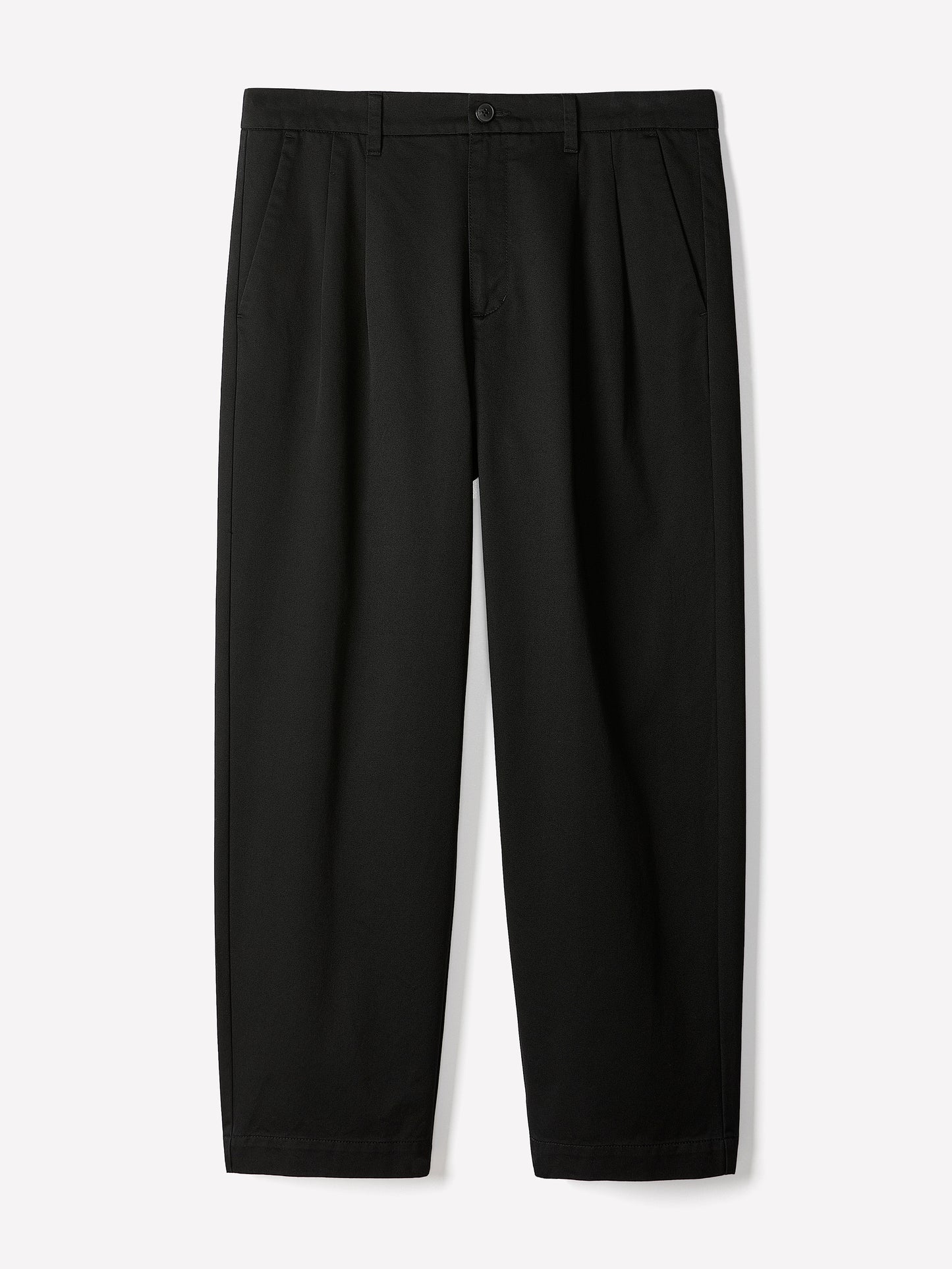 Woven Loose Fit Pleated Cotton Pants