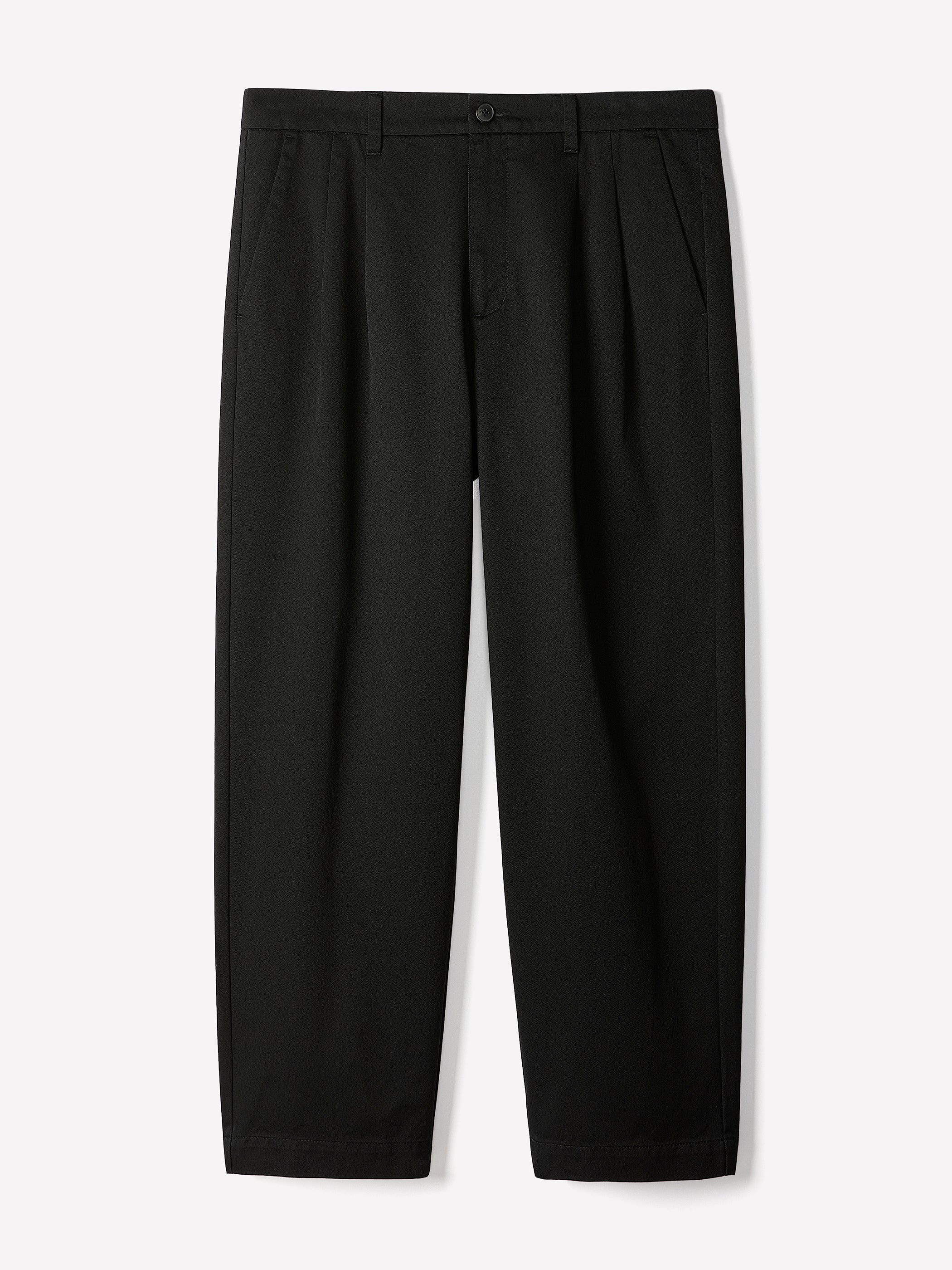 Woven Loose Fit Pleated Cotton Pants