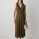 Midi Knit Dress V-Neck Jersey Lyocell