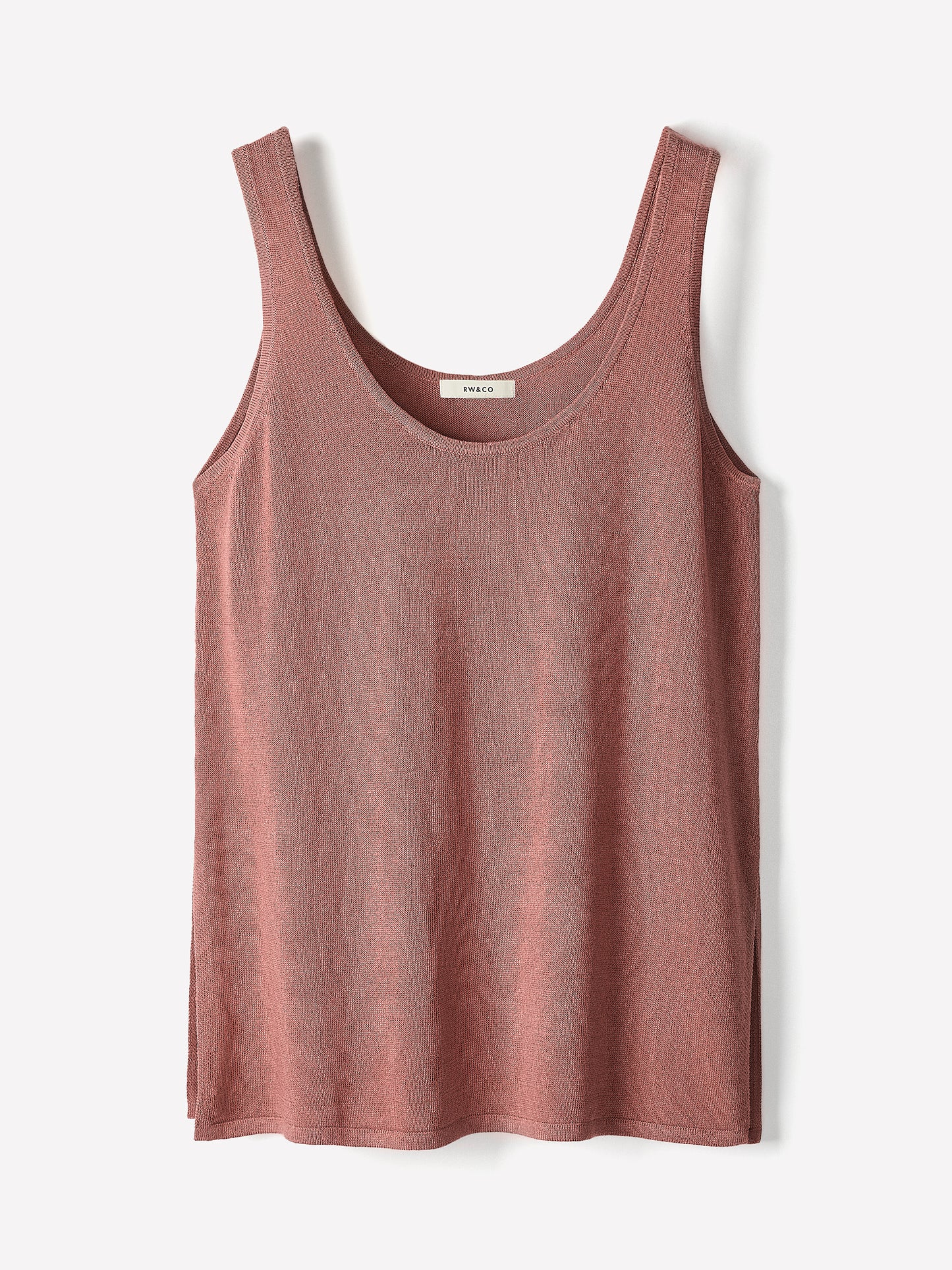 Linen-Blend U-Neck Loose Tank