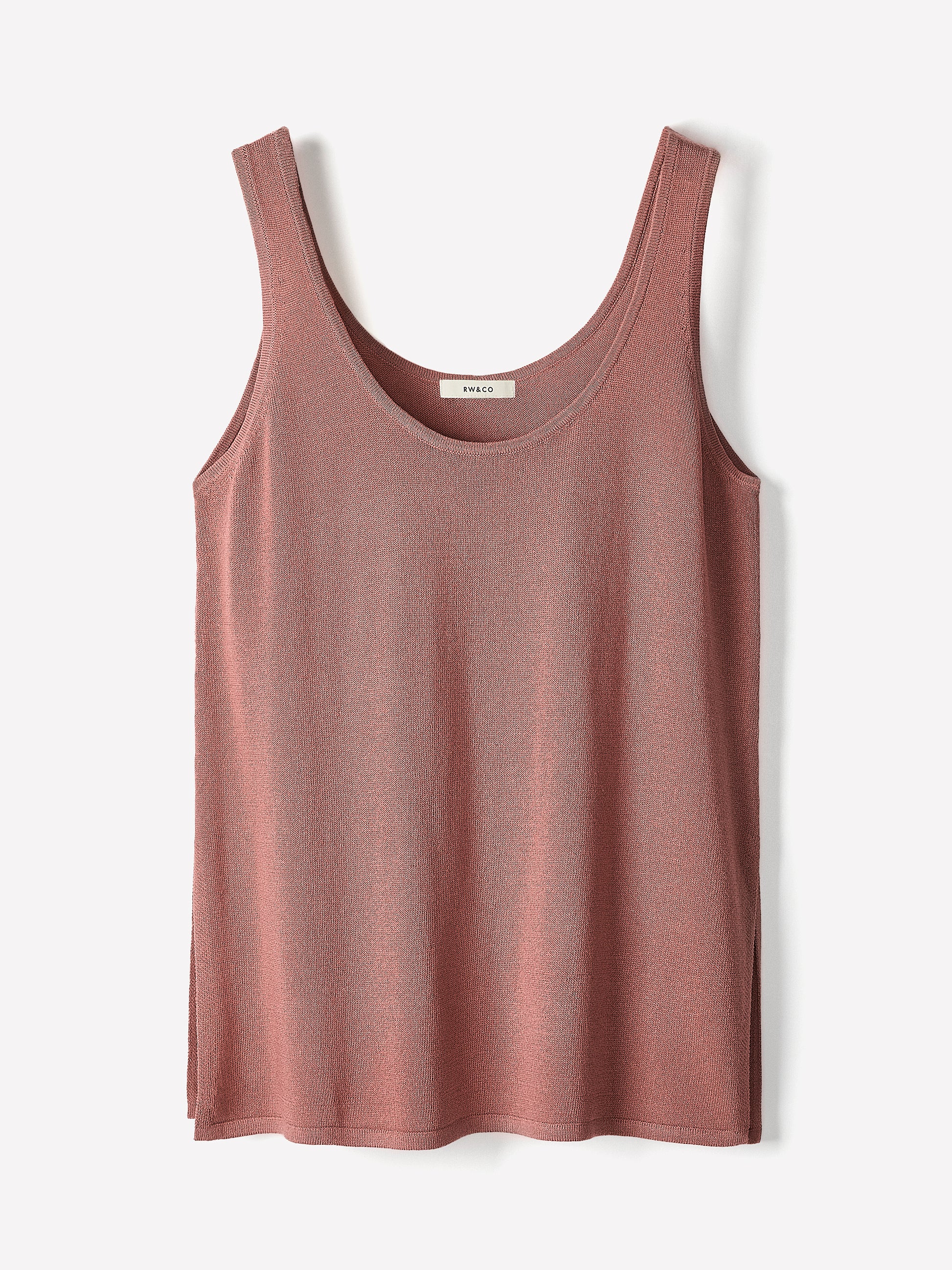 Linen-Blend U-Neck Loose Tank
