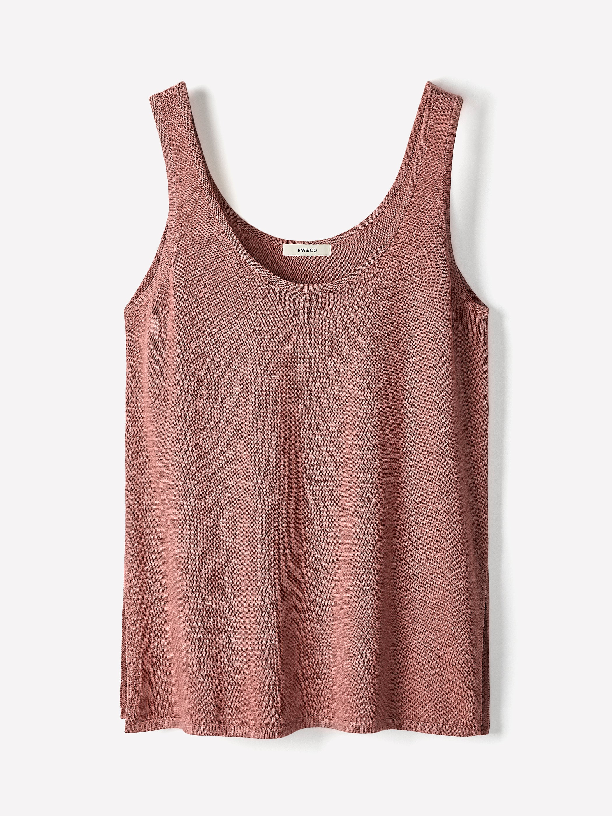 Linen-Blend U-Neck Loose Tank