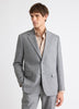 Tailored-Fit Grey Hopsack Suit Blazer