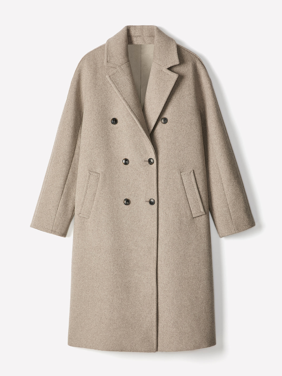 Relaxed-Fit Wool-Blend Double-Breasted Coat