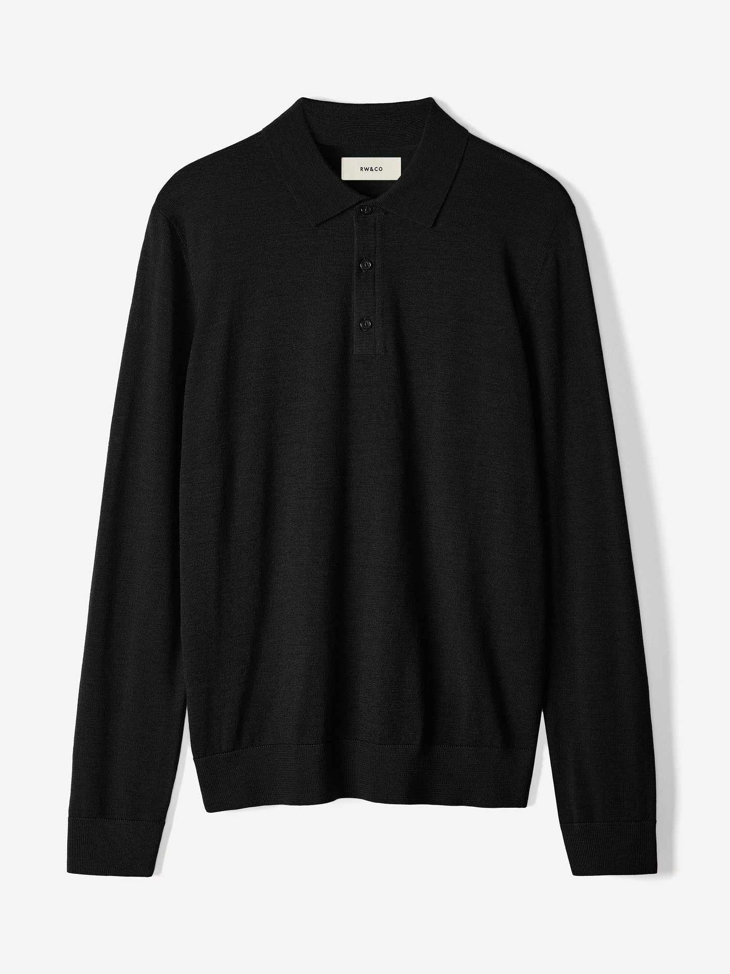 Merino Wool Knit Polo Sweater Long Sleeve