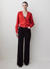 V-Neck Cardigan with Long Barrel Sleeves