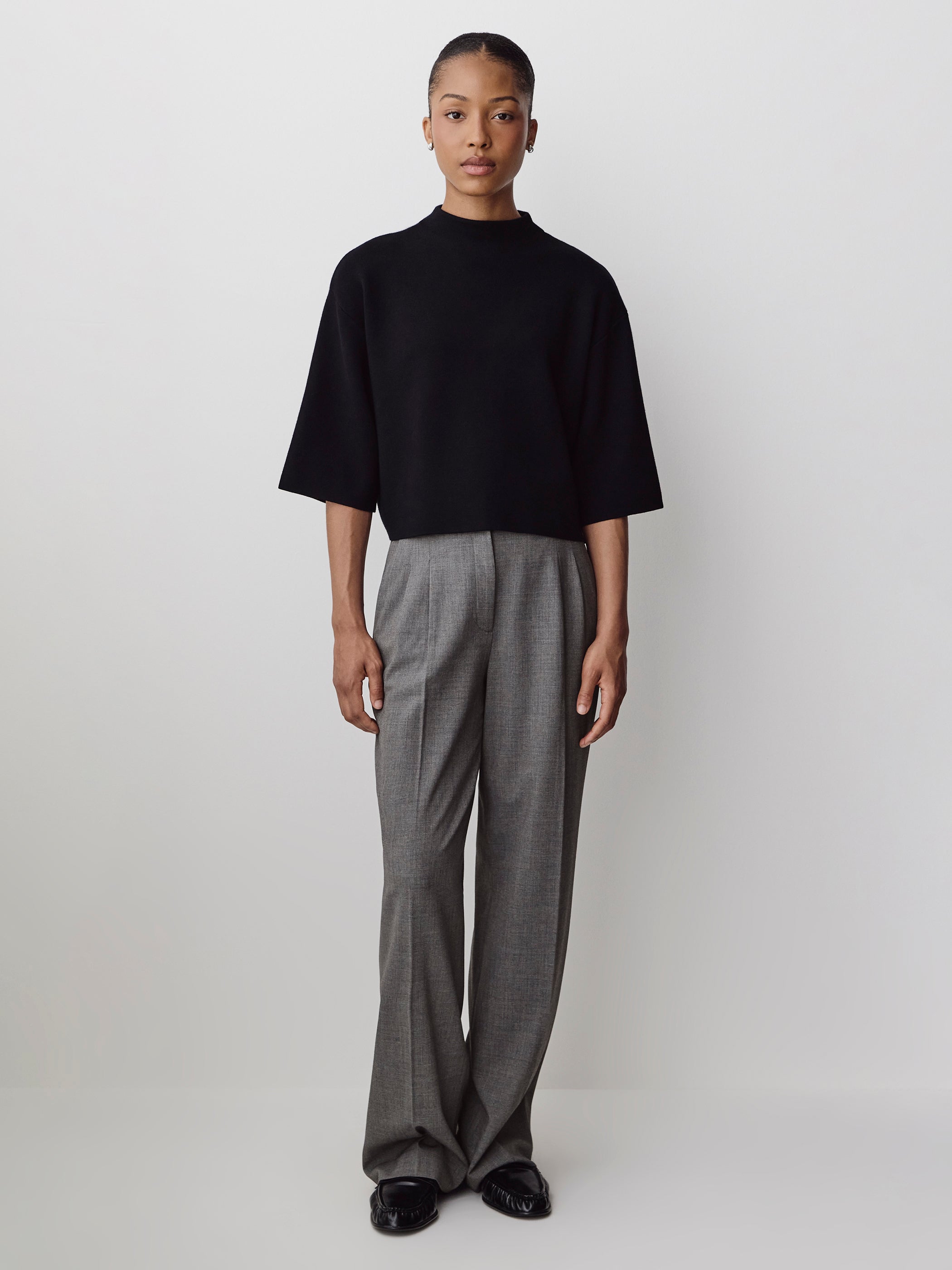 Women's Mock-Neck Sweater with Bell Elbow Sleeves – RW&CO