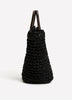 Woven Paper and PU Cutout Handle Handbag