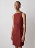 Sleeveless Boat-Neck Linen-Blend Mini Dress