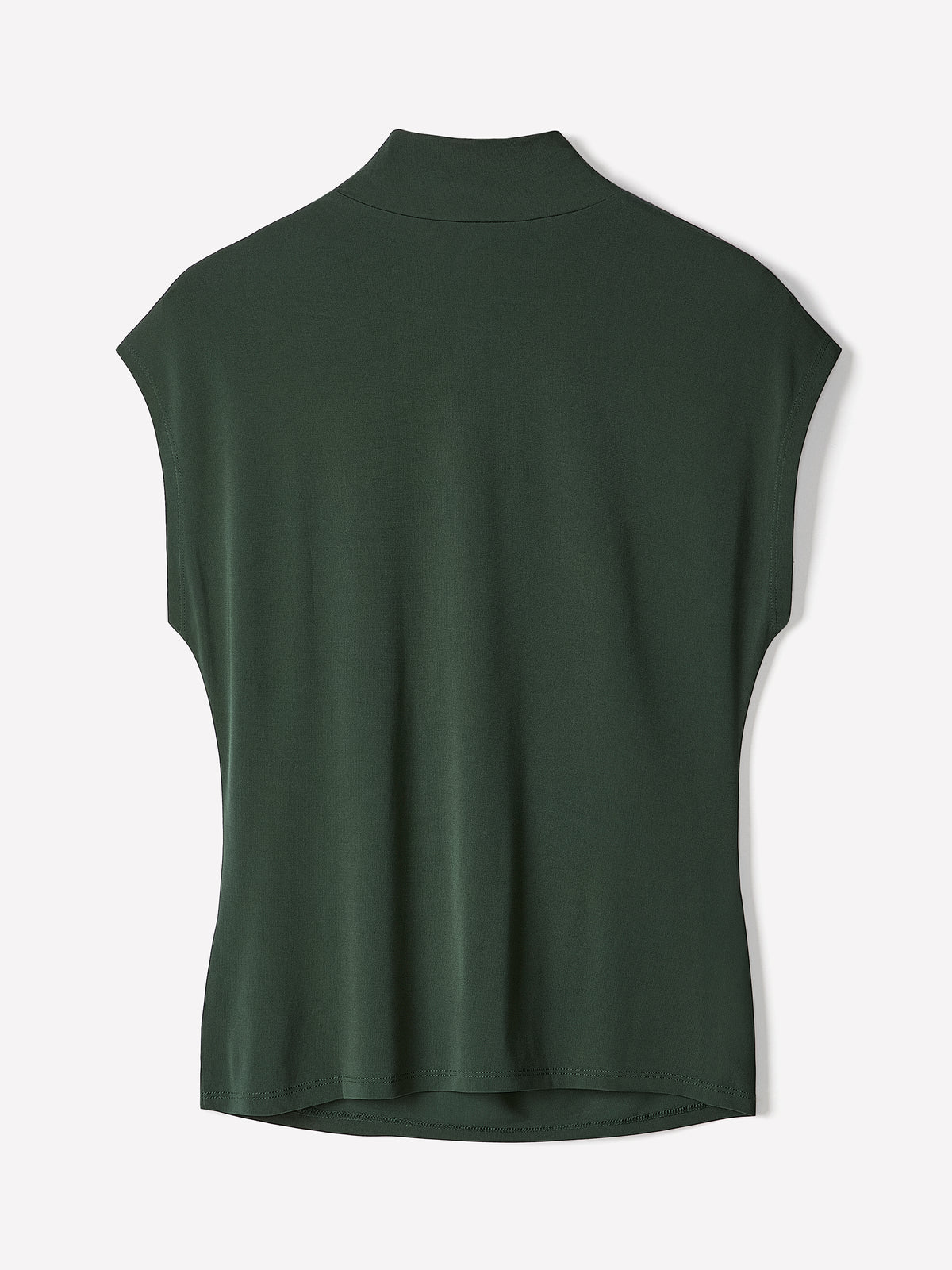 Extended-Sleeve Top with Crossover Draped Mock Neckline