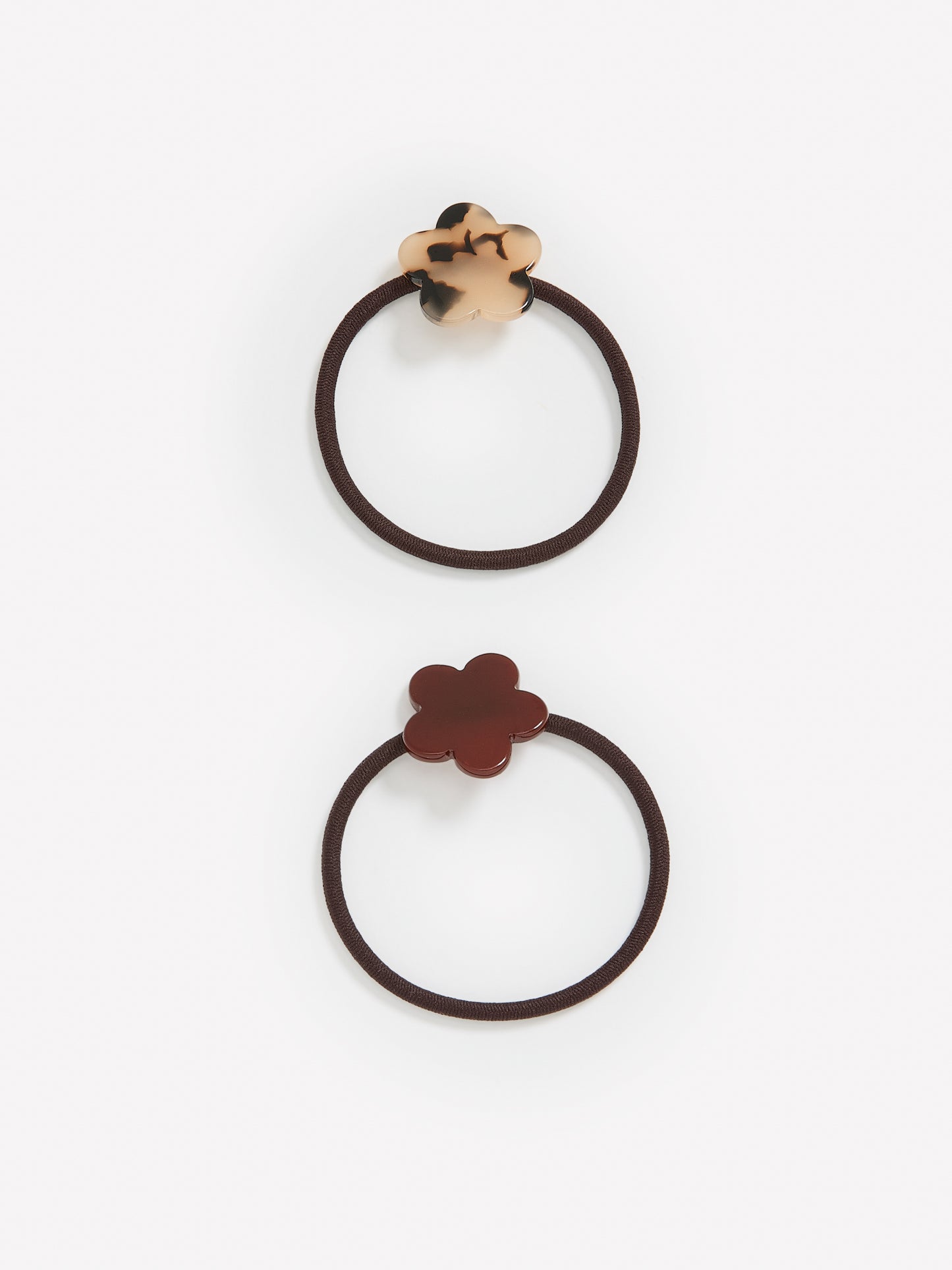 Hair Elastics with Acrylic Flower - Set of 2