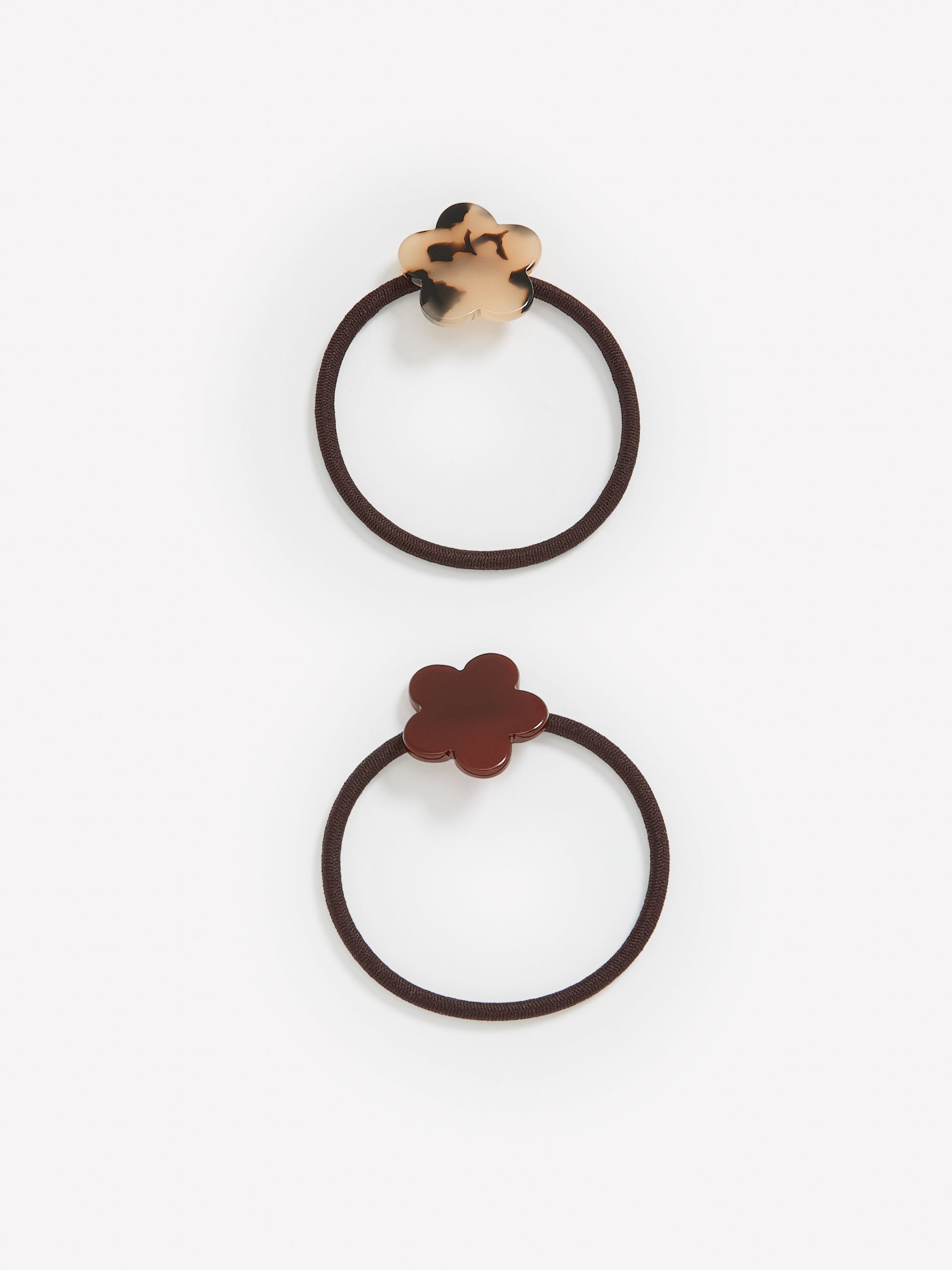 Hair Elastics with Acrylic Flower - Set of 2