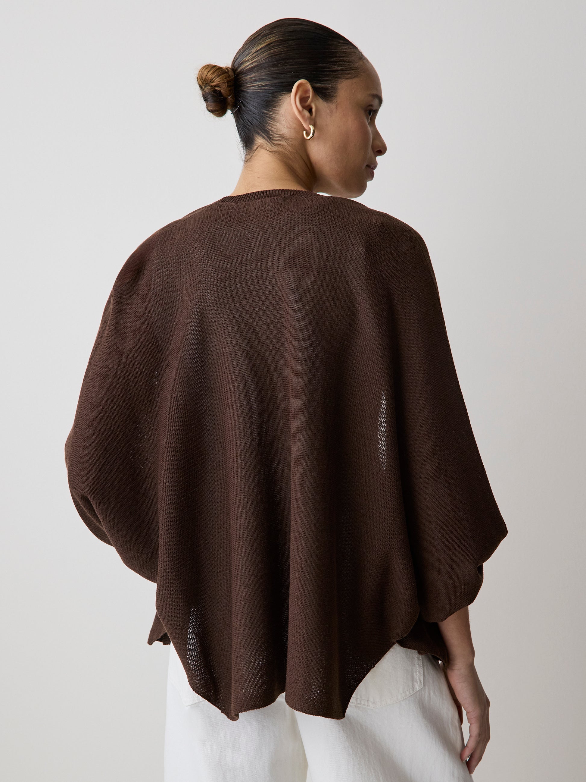 Long-Sleeve Cape Cardigan